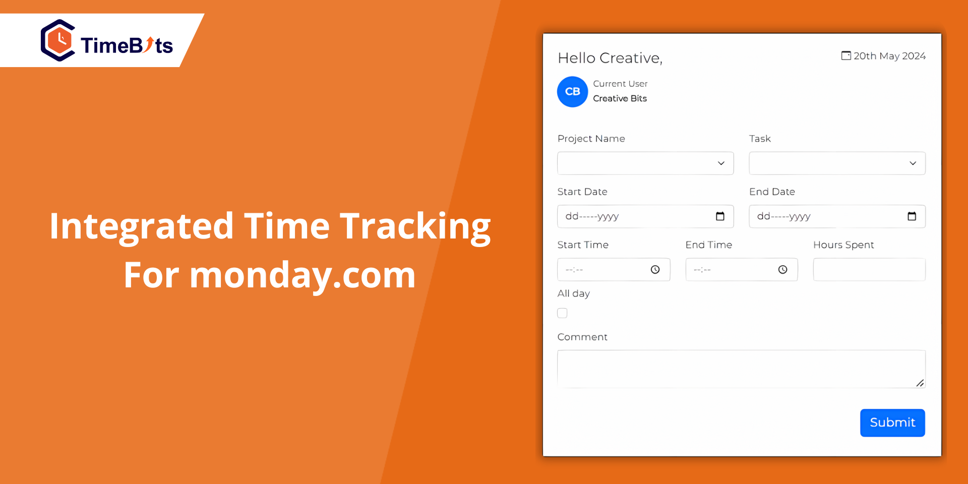 Timebits integrated time tracker for monday.com