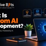 Infographic explaining what custom AI development is, showcasing workflow automation and business integration.