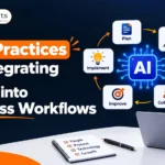 Best practices for integrating AI into business workflows using automation and connected business systems.