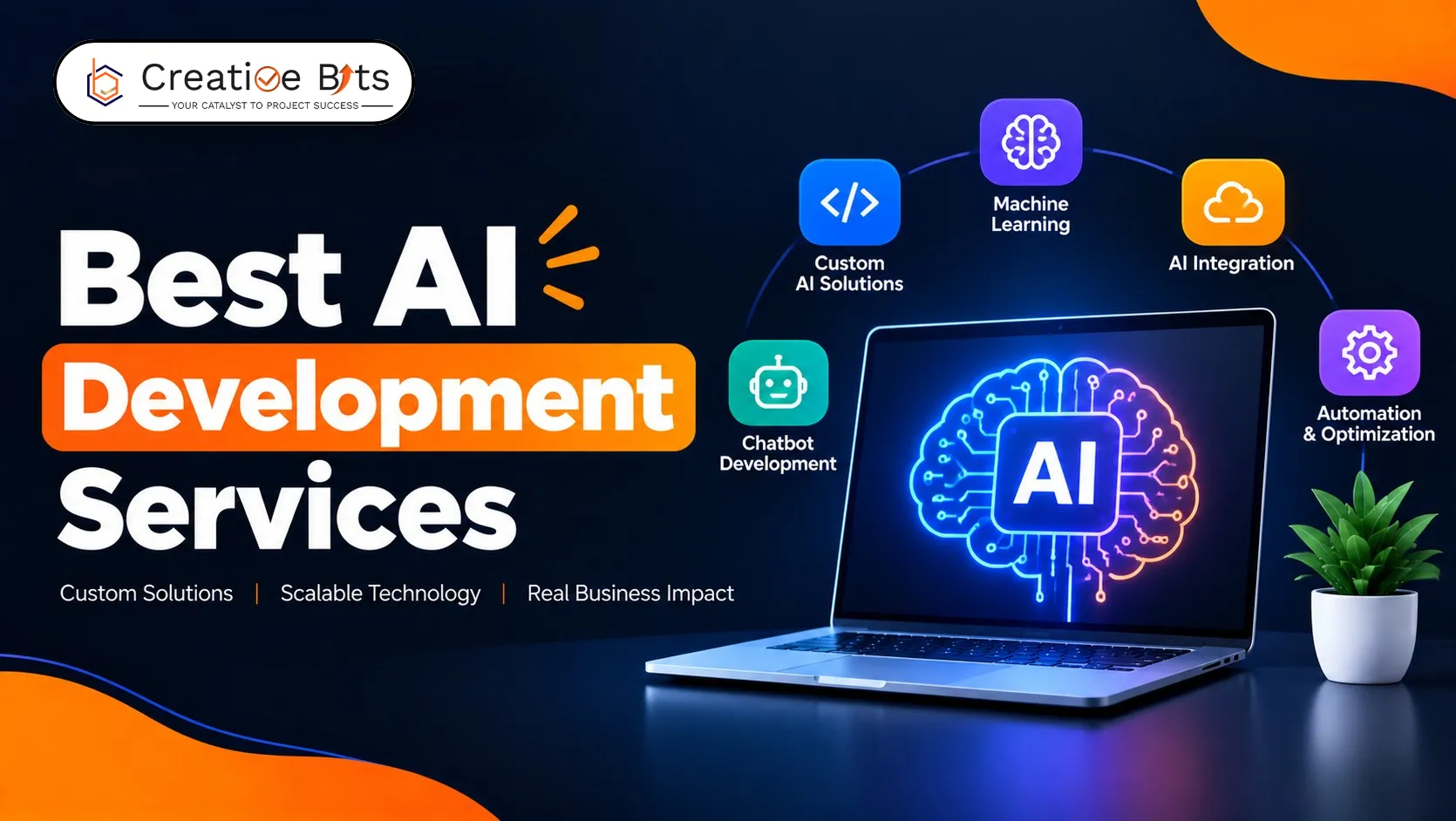 Best artificial intelligence development services for businesses featuring AI software development and business automation.