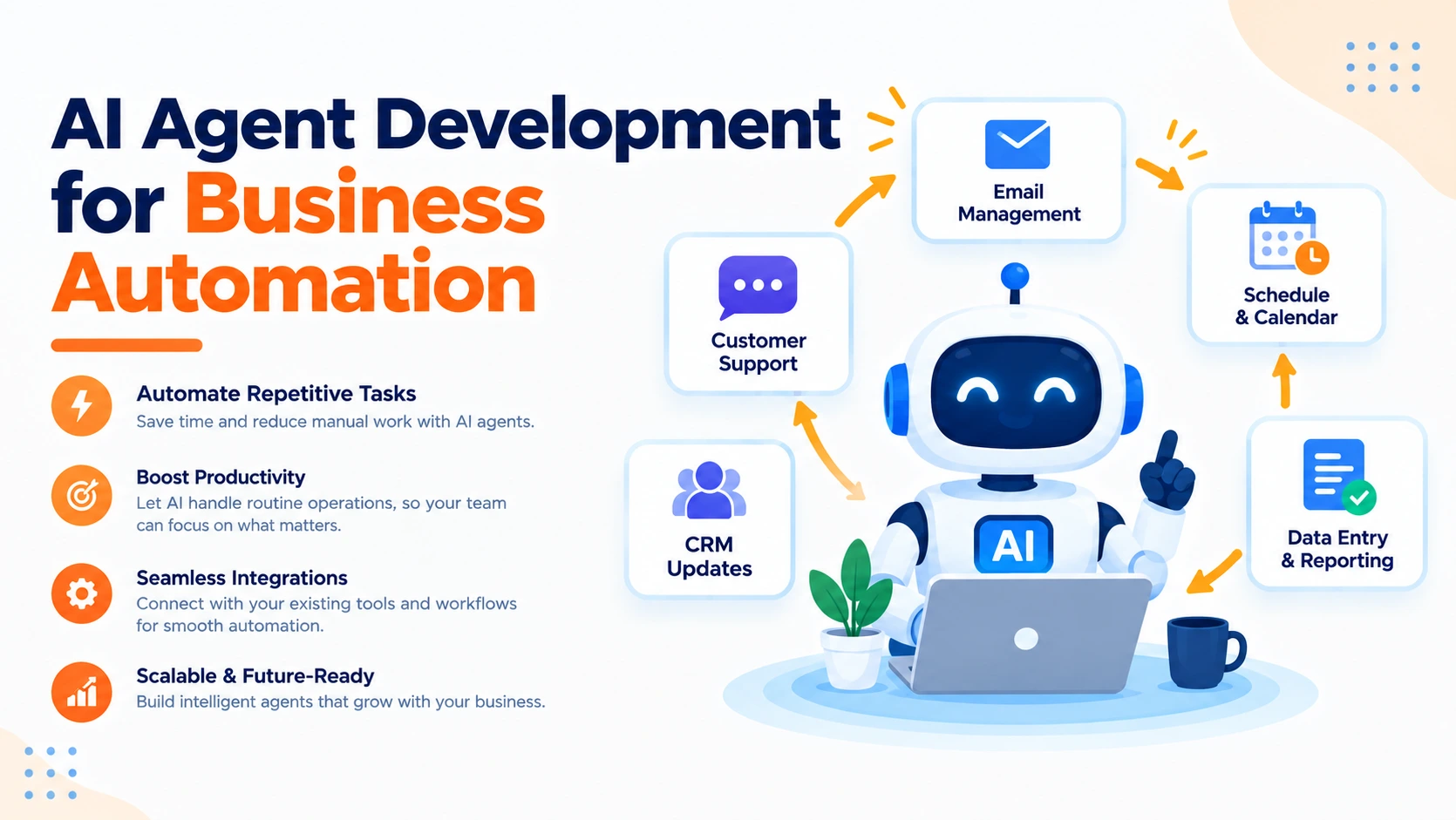 AI agent automating business workflows across finance and enterprise systems with human approval checkpoints.