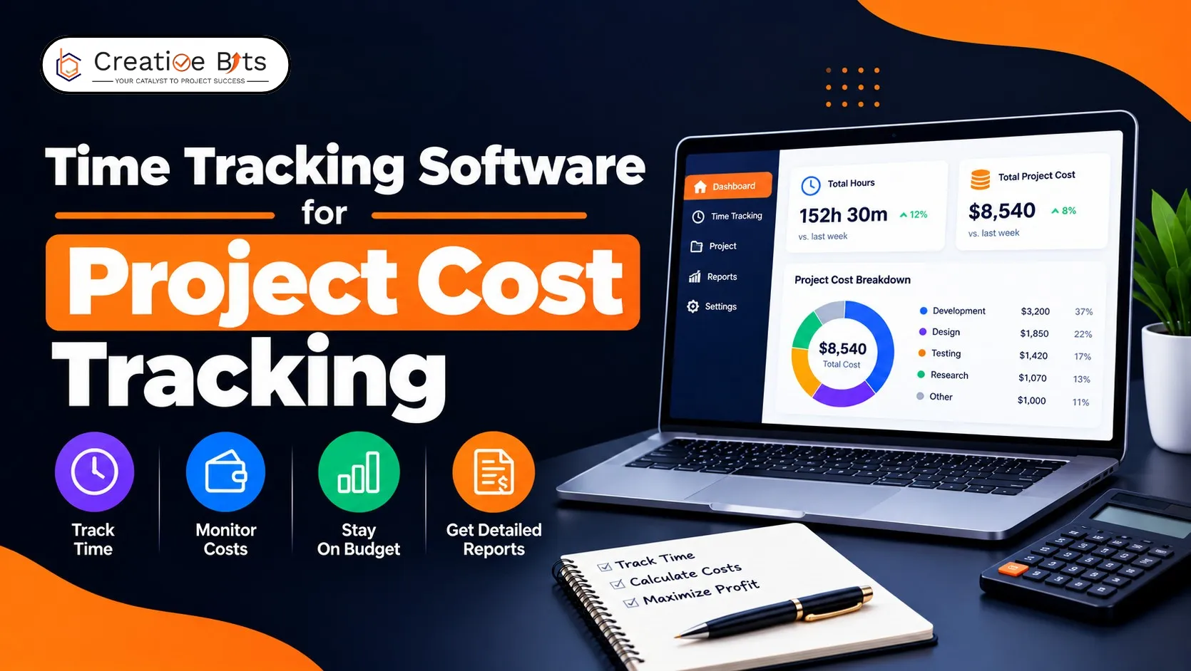 Time tracking software for monitoring project costs and labor hours